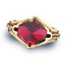 Gandalfs Ring Narja hart vergoldet mit rotem Kristall