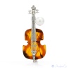 Anstecker Violine / Kontrabass / Bassgeige im Bernstein-Lock mit Zier-Perle