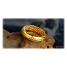 Der Ring der Macht (in verschiedenen Gr??en) - hartvergoldet mit feiner Lasergravur innen und au?en - inkl. 42cm Kette