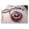 Captain America Schild Anhänger hartversilbert und emailliert mit Edelstahlkette