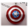 Captain America Schild Anhänger hartversilbert und emailliert mit Edelstahlkette