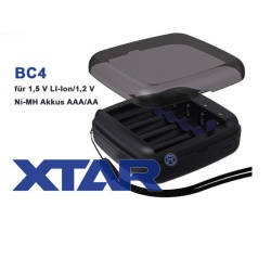 Xtar BC4 Ladegerät für 1,5V Li-Ion und 1,2V Ni/MH Akkus AA/AAA an USB C Port