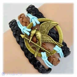 Hunger Spiele - Armband Spottt?lpel - Catching Fire - altgold, schwarz, braun - Gothic, Punk Fashion