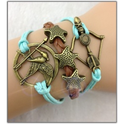 Hunger Games - Bracelet Spottt Oil, Peetas Arrow & Anchor et al. - gold/brown shaded - Gothic, Punk Fashion