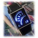 stylische LED Quarz Armbanduhr mit Datumanzeige und Lederarmband