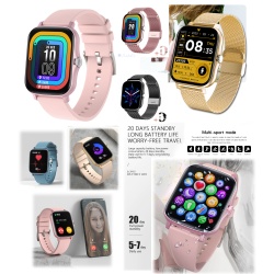 Smartwatch Qualk.-Chip Serie6 Blutw,WhatsApp,Musik iPhone Android schwarz,rosè,silber