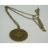 Fluch der Karibik - Elizabeth Swann - 18K hartvergoldete Azteken Schatz-Münze mit lederner Schatzkarte (braun) und Anhänger
