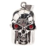 Totenkopf USB Stick 8GB mit roten Kristallaugen und 50cm Kugel-Kette, Gothic Fashion