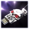 romantic crystal heart with rhinestone stones & metal (chrome-plated) as 8GB USB stick