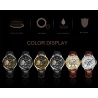 WAEKNOR Leder Armbanduhr Automatik Mechanisch Tag-Nacht-(Mond)-phase Luminous