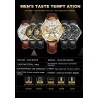 WAEKNOR Leder Armbanduhr Automatik Mechanisch Tag-Nacht-(Mond)-phase Luminous