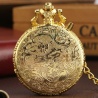 Hogwarts Express Luxus Taschenuhr Hell-Gold mit 30cm Gürtel-Kette