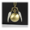 Quidditch necklace with 3D schnatz (snitch) - gold plated and shaded