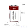 9V block battery USB li-ion Battery 650mAh 100% capacität li-polymer rechargeable via USB