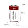 9V block battery USB li-ion Battery 650mAh 100% capacität li-polymer rechargeable via USB