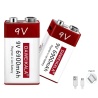 2x 9V USB Block li-ion Battery 1800-6900mAh li-polymer per USB wieder aufladbar, Smartoools