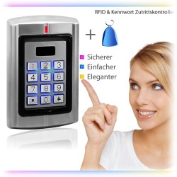 Berührungsloser RFID Codeschloss, Türöffner, öffnen mit RFID Transponder oder (und) Passwort, 125khz, Code Tastatur