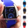 Racing Fashion Blue LED Chrome Digital Uhr