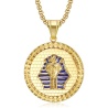 Ägypten Pharao Anhänger, Horus, Skarabäus, Cleopatra vergoldet mit Halsband