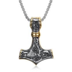 Thor's Thor's Hammer Pendant Mjölnir Viking Ank Necklace Men's LARP Vikings