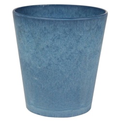 blauer konischer Blumentopf Claire 16x15cm mit Wasserspeicher von Artstone