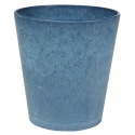 blauer konischer Blumentopf Claire 16x15cm mit Wasserspeicher von Artstone