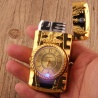 Luxus Feuerzeug Gas mit Uhr & LED-Lampe Design Style Silber Gold Schwarz