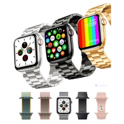 Smartwatch Qualk.-Chip Serie6 Blutw,WhatsApp,Musik iPhone Android schwarz,rosè,silber