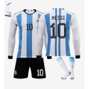 Argentinien MESSI Trikot Nummer 10 Herren 3-teiliges Kurzarm-Set Größe L für Erwachsene und Jugendliche