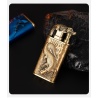 Luxus Feuerzeug Gas Drachen-Kopf, Krokodil, Poker Gambler Ass Design - Style Gold Schwarz