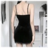 rotes Gothic Mini Kleid mit Spitze und Hoher Taille Bodycon Kleid Vintage Punk in L oder M