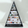 36 Stück Halb-Edelstein Lerntafel in Displaybox mit echten Steinen in Displaybox