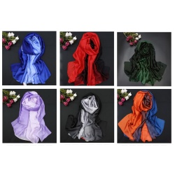 Seidenschal 100 x 190 cm mit feinem Farbverlauf in versch. Farben