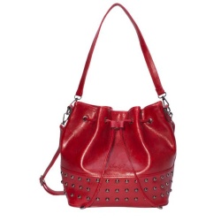 Schulter & Tragetasche Weinrot 28x40x17 cm Damen dariya ® Design mit Rundnieten