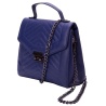 Umhängetasche 25x22x12 cm m.modischer Steppung & Tragekette dariya ® Design Dark Navy Blau