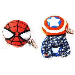 2in1 U-förmiges ReiseKissen oder Kopfkissen Spiderman oder Captain America Schild Marvel Lizenz