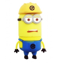 8GB USB Stick lustiges Männchen (Bauarbeiter mit gelbem Helm Zweiauge) mit LED