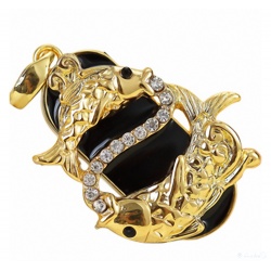 Zodiac Crystal Fish Black/Gold - 8GB USB Stick 2.0 - Crystal Fish