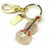 Kristall Violine / Geige - 8GB USB Stick 2.0 - Crystal Diamond Violin - Gold/Rot