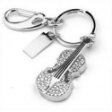 Crystal Violin / Violin - 8GB USB Stick 2.0 - Crystal Diamond Violin - Chrome/Black