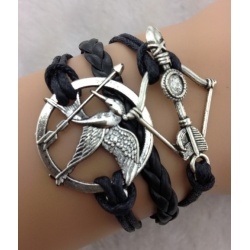 Hunger Spiele - Armband Spottt?lpel & Peetas Pfeil - Catching Fire - dunkelbraun