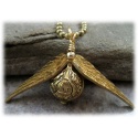 Quidditch necklace with 3D schnatz (snitch) - gold plated and shaded