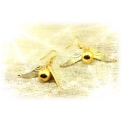 Quidditch Ohrring-Set goldener Schnatz (Snitch), vergoldet