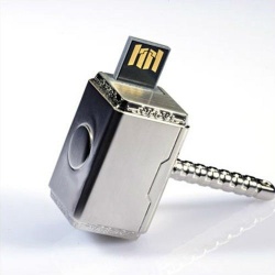 Marvel Avengers Thor Hammer 8GB USB Stick, Flash Drive, USB 2.0, Superheld Silber / Chrome