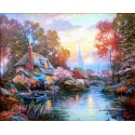 Kinkade's Painting "Nanette's Cottage" Hand Painted Replica of the Original's