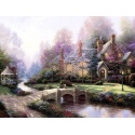 Kinkade's Gemälde "lake small bridge" handgemalte Replik des Original's 90x60cm