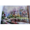  Kinkade's Gem?lde "lake small bridge" handgemalte Replik des Original's