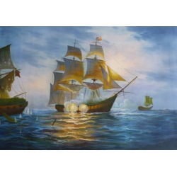 Battle of the Sea hand-painted replica of an unknown painter's original
