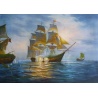 Seeschlacht handgemalte Replik des Original's eines unbekannten Malers