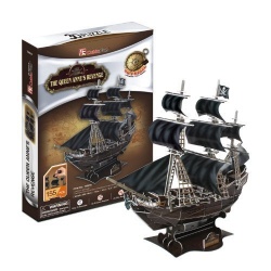 3D Paper Puzzle - Kapitän Blackbeard Piratenschiff "Queen Anne’s Revenge" Piraten der Karabik - Cubic Fun 